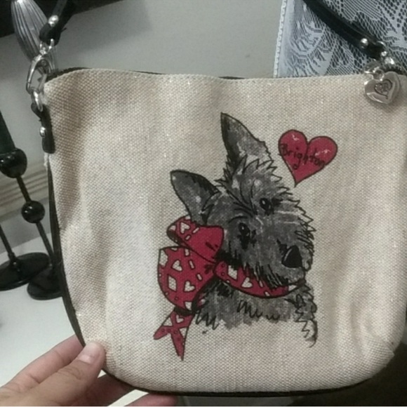 Brighton Handbags - Brighton Silver Bag with Heart Pattern Interior